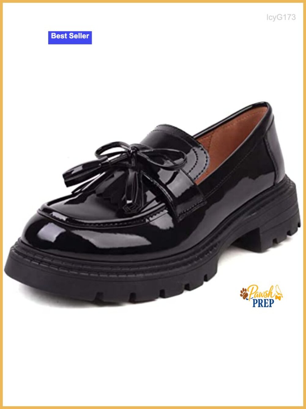 Patent Leather Tassel Loafers Thick Sole Slip On Flat Shoes